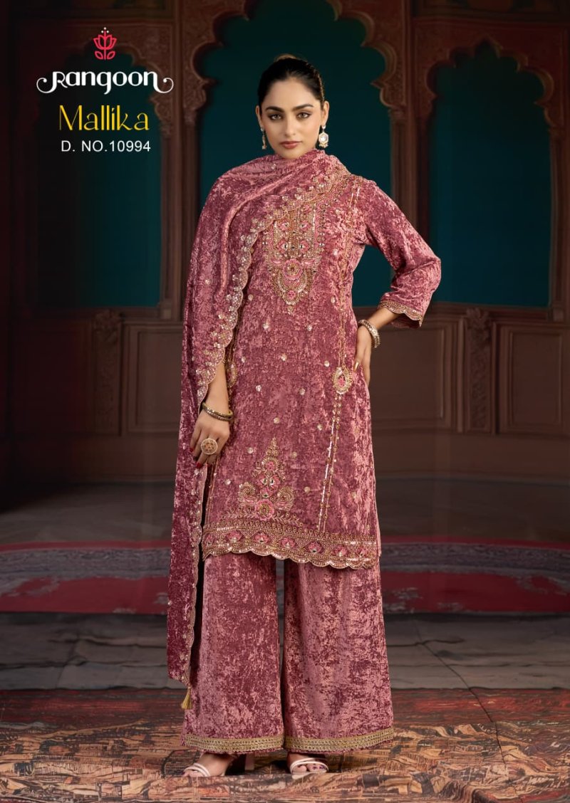 Mallika By Rangoon Makhmal Velvet Readymade Suits